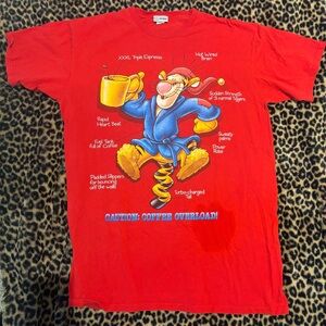 Disney Tigger over size graphic Red Coffee Overload Men's T-Shirt